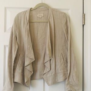 Linen open front jacket